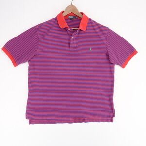 Vintage Polo Ralph Lauren Polo Shirt Men XLT  Striped Short Sleeve‎ Pique Y2K